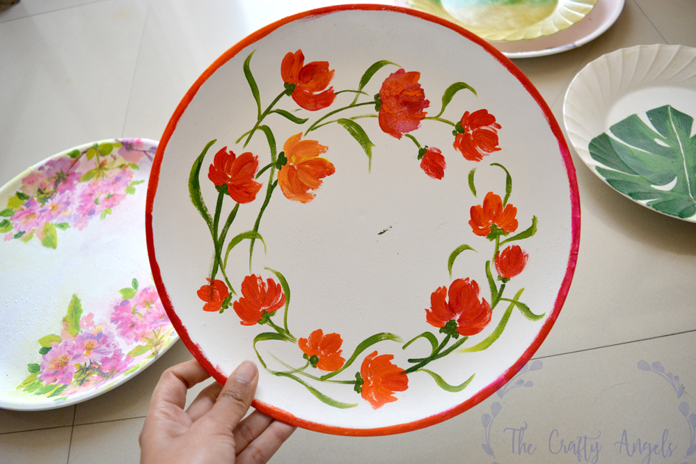 DIY Floral wall plate