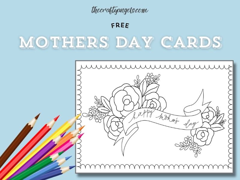Free Printable mothers day card for coloring floral 