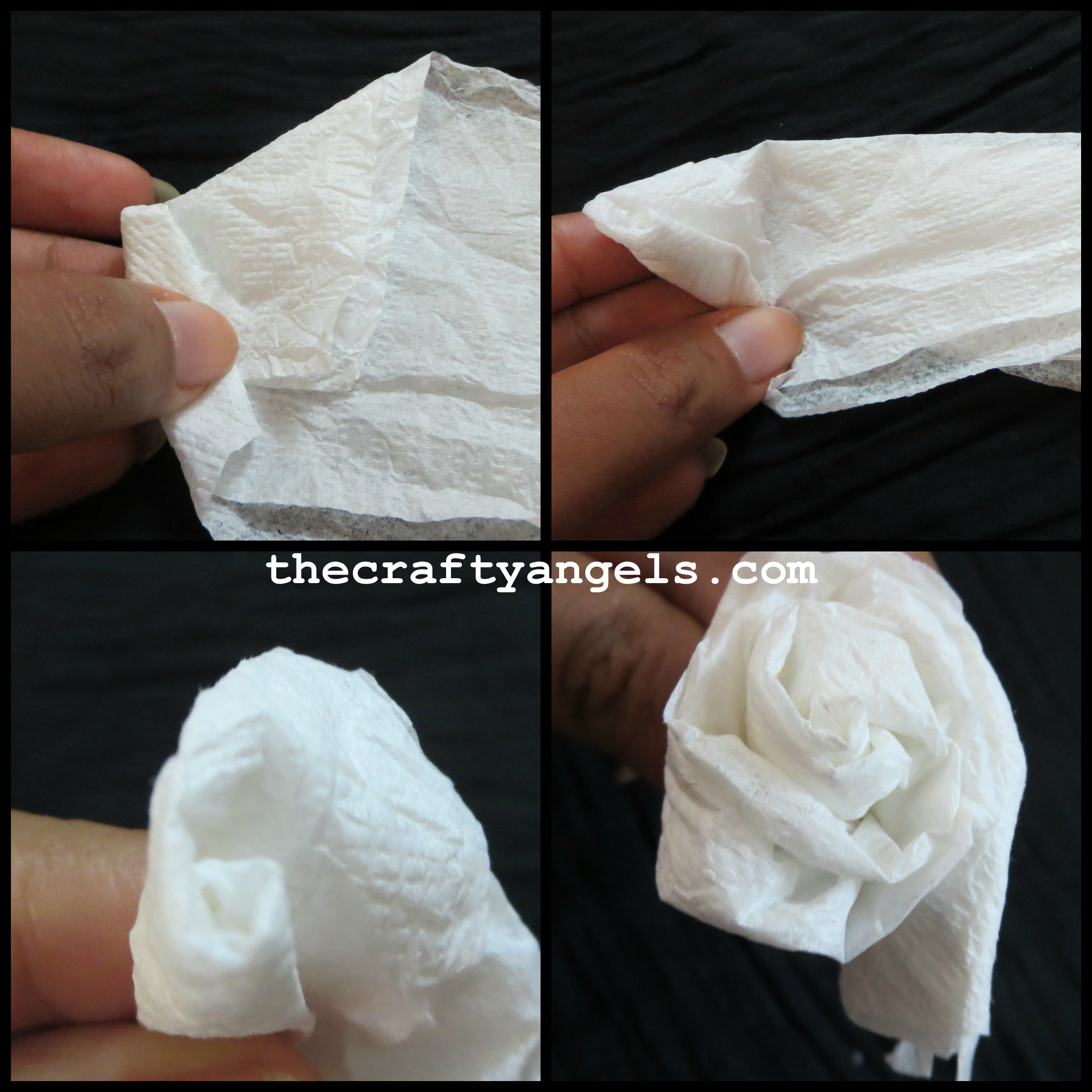 How to make Tissue Paper Rose Flowers 8 The Crafty Angels