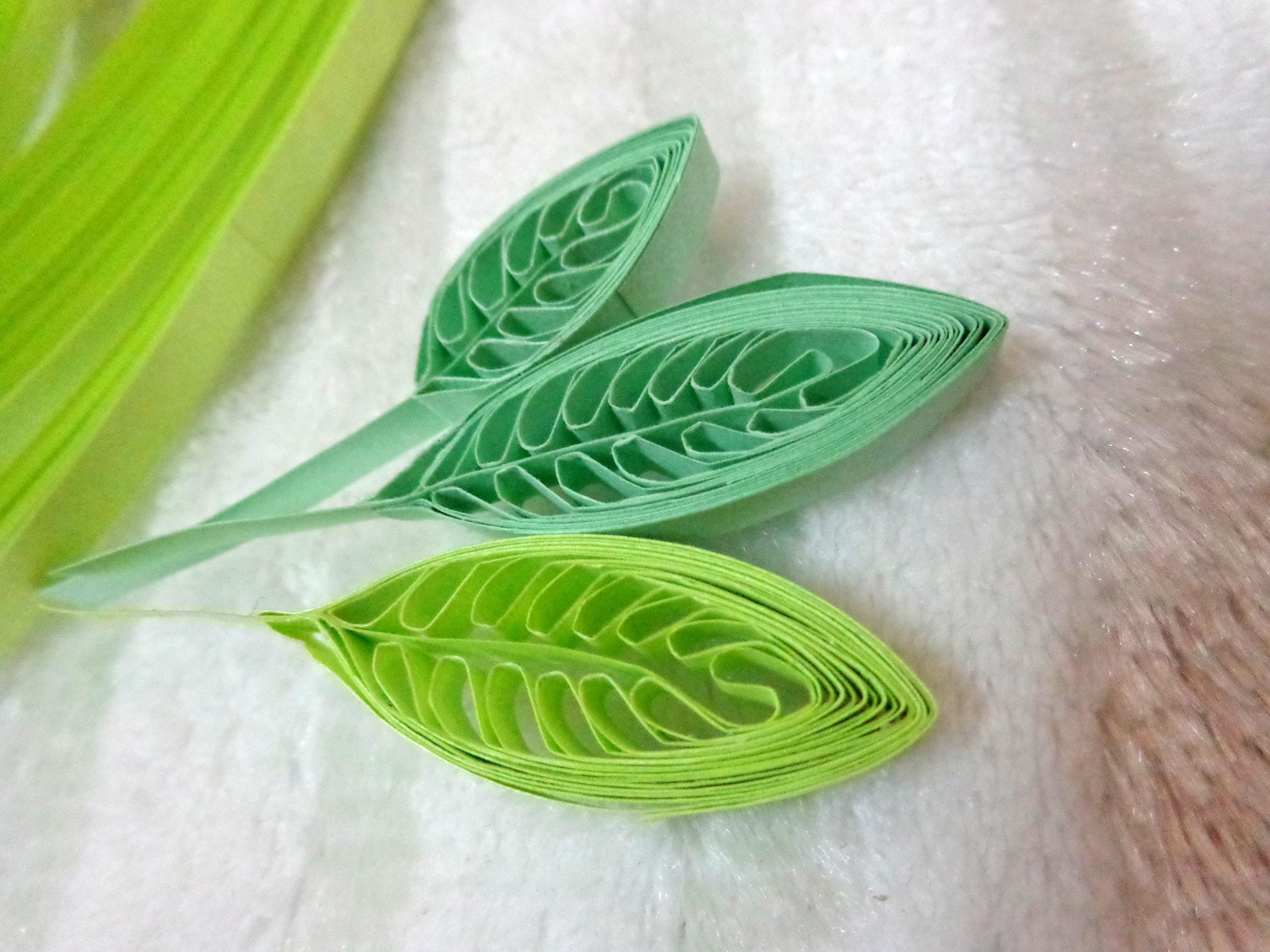 Quilling Technique Tutorial :How to make Quilling Leaves without tools #11