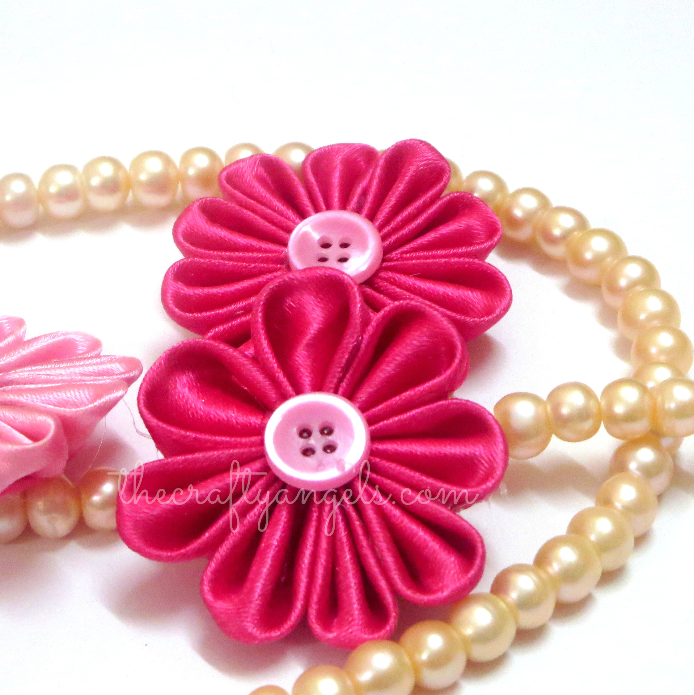 Kanzashi ribbon flower tutorial