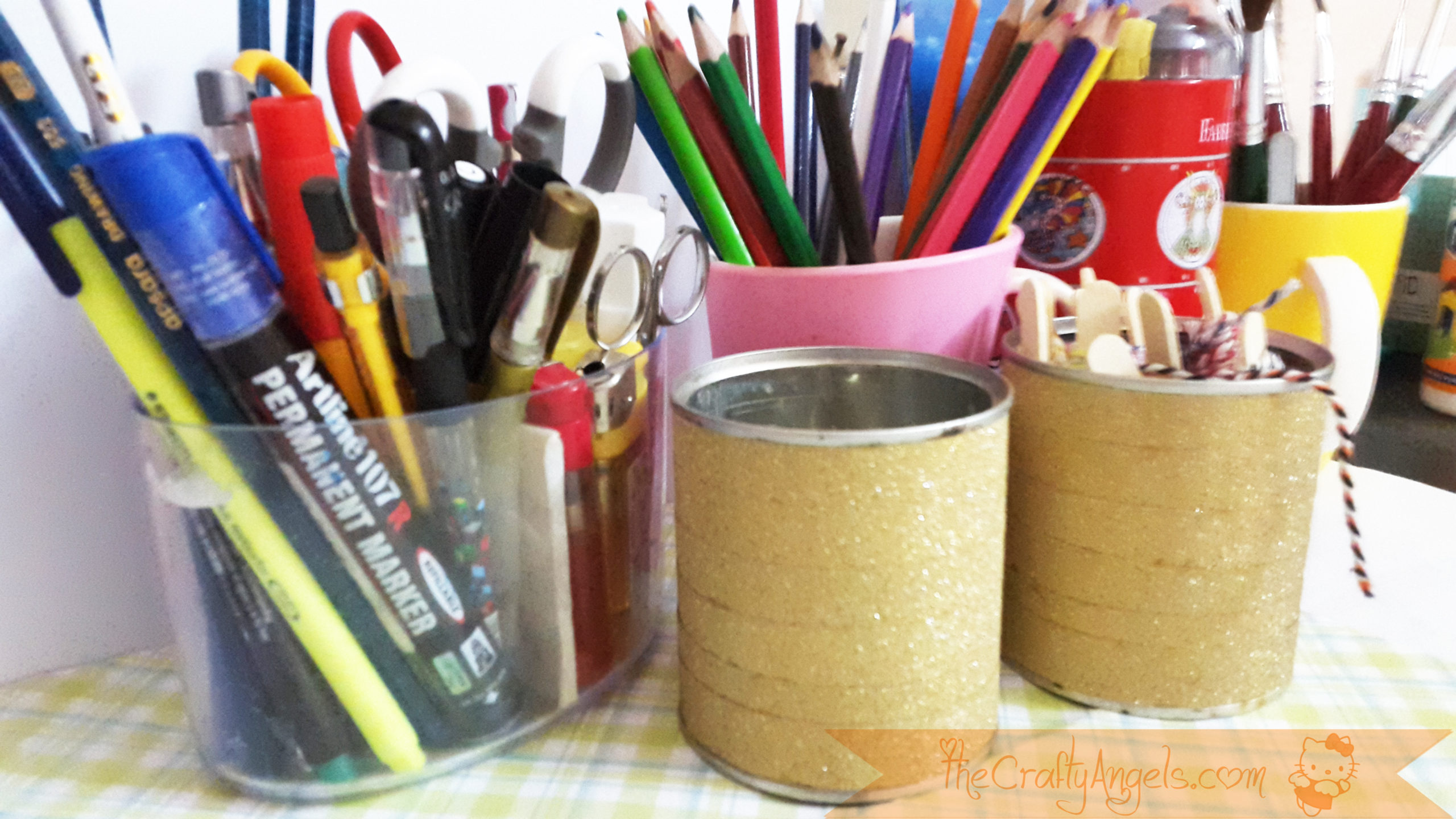 Upcycled Tin Can Pen Holder