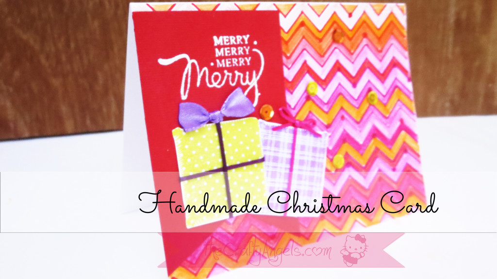 Handmade Christmas Card with gift boxes