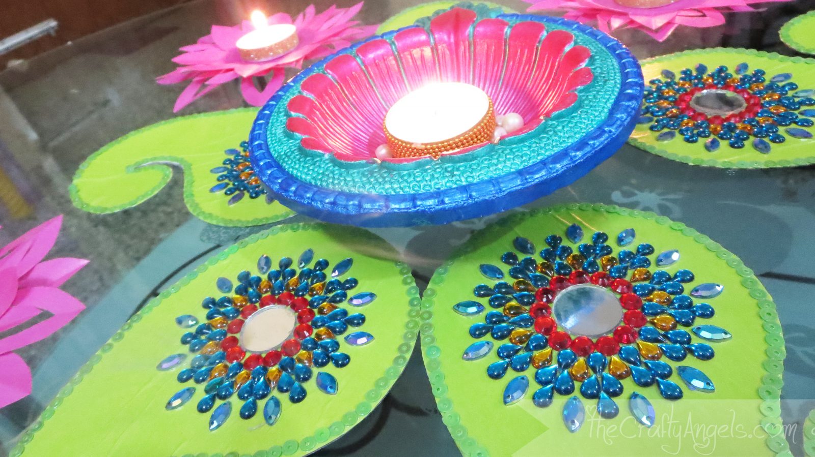Readymade Kundan Rangoli Tutorial » The Crafty Angels