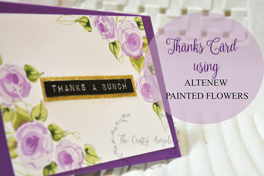 Altenew painted flowers Thankyou card