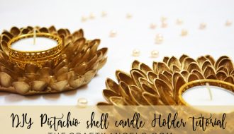 Easy to make DIY pistachio shell candle holder for diwali decoration, diwali decor, pista shell craft, pista shell reuse, pistachio shell craft, pistachio shell recycle, recycle craft, diwali decor, diya holder, diwali diya