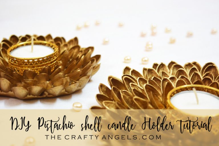 Easy to make DIY pistachio shell candle holder for diwali decoration, diwali decor, pista shell craft, pista shell reuse, pistachio shell craft, pistachio shell recycle, recycle craft, diwali decor, diya holder, diwali diya