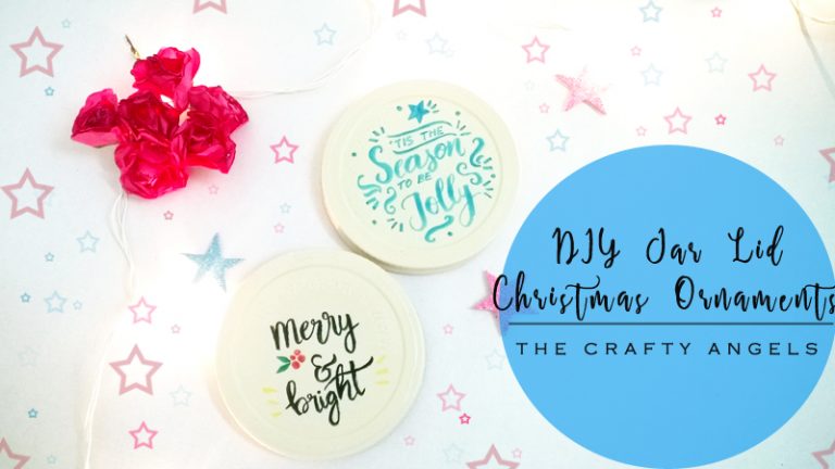 christmas crafts, christmas tree ornament, DIY jar lid christmas ornament, DIY ornament, tree ornament, recycle ornament, calligraphy, brush calligraphy, handwritten christmas sentiments
