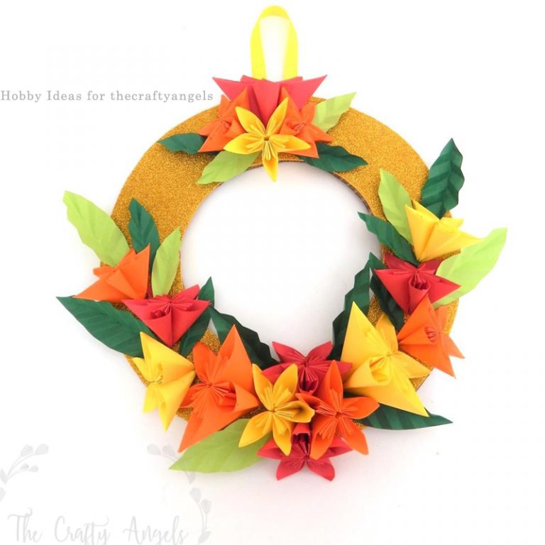 kusudama paper flower, kusudama paper flower tutorial, origami flower making, flower making tutorial, paper flower making, origami paper flowers, origami christmas craft, christmas crafts, christmas wreath, diy christmas wreat, DIY paper wreath for christmas, origami kids