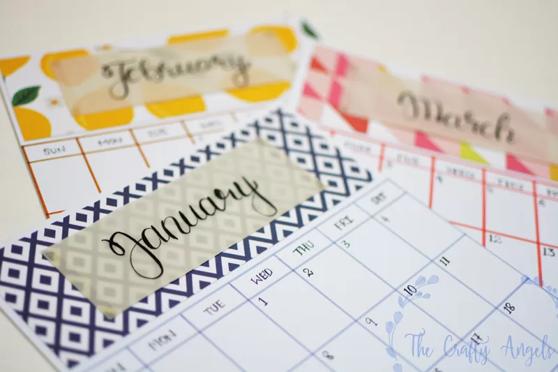 DIY Planner Calendar for 2017 The Crafty Angels