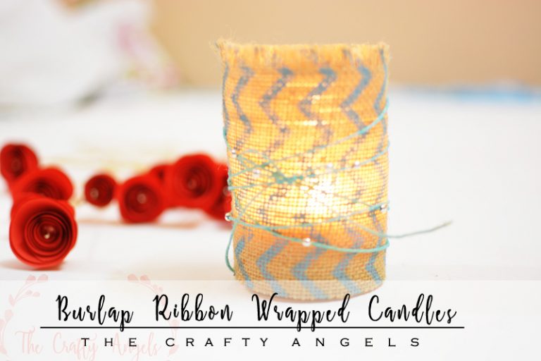 How to decorate candles : Burlap Ribbon wrapped candles