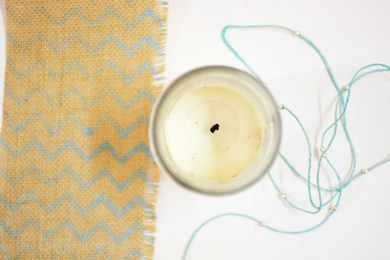 How to decorate candles Burlap Ribbon wrapped candles The Crafty Angels