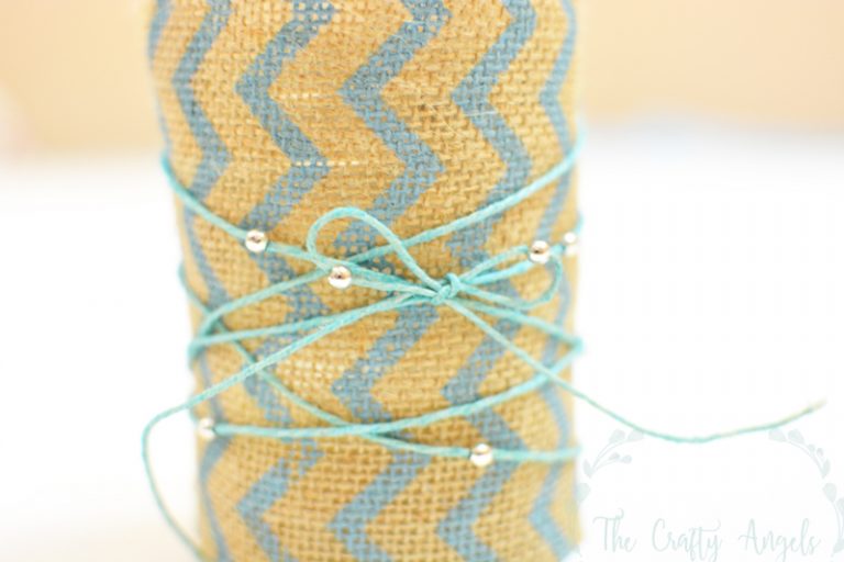 How to decorate candles Burlap Ribbon wrapped candles The Crafty Angels