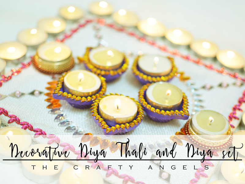 Handpainted diya and Decorative Diya Thali for your colorful Diwali decor