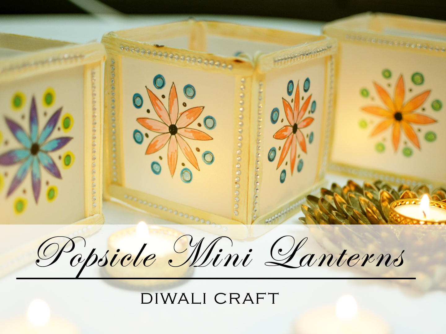 Mini mandala Diwali lantern with Popsicles in 5 minutes