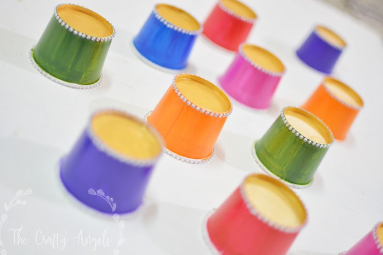 Diwali Craft : Colorful Paper Cup Diwali Lights garland » The Crafty Angels