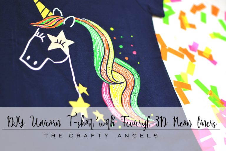 DIY Unicorn T-shirt prop with Fevicryl 3D Neon liners