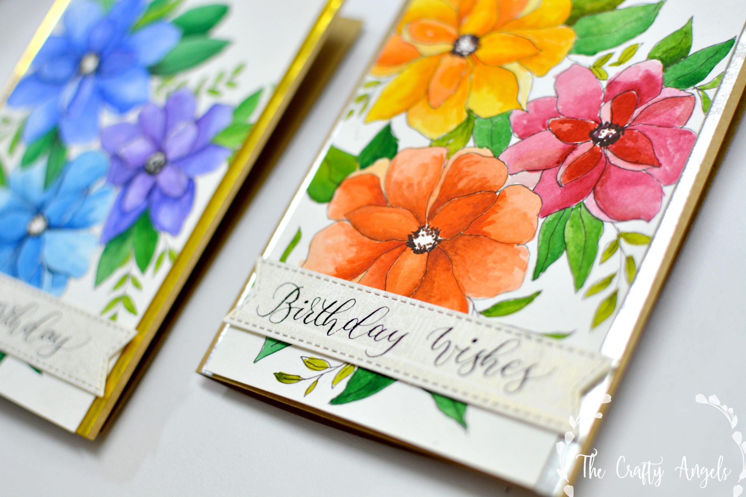 making your own birthday cards with watercolors, watercolor cards, making cards from paintings
